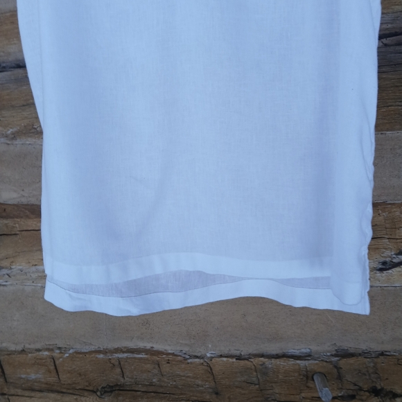 Kim Rogers White Sleeveless Linen Blend Tunic Medium - Picture 3 of 8